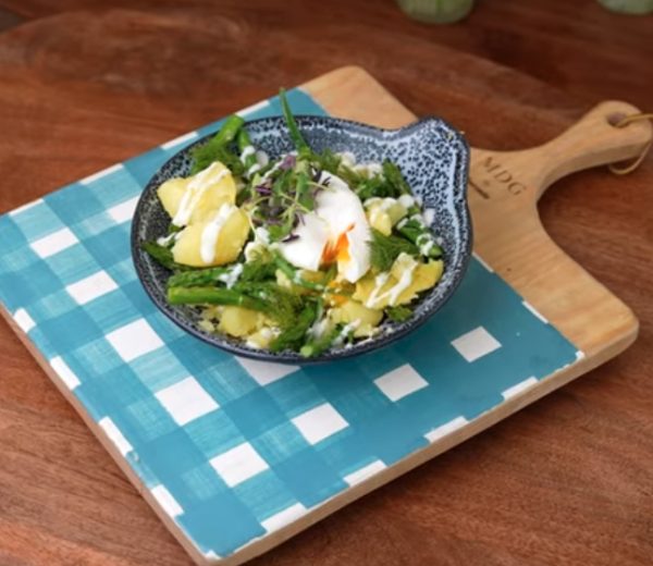 EnsaladadePatataTriguerosyHuevoPoche Ensalada de Patata, Trigueros y Huevo Poché