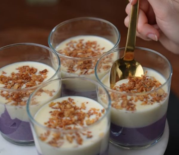 Parmentier de Patata Violeta con crema de gorgonzola y gruyere Parmentier de Patata Violeta con crema de gorgonzola y gruyere